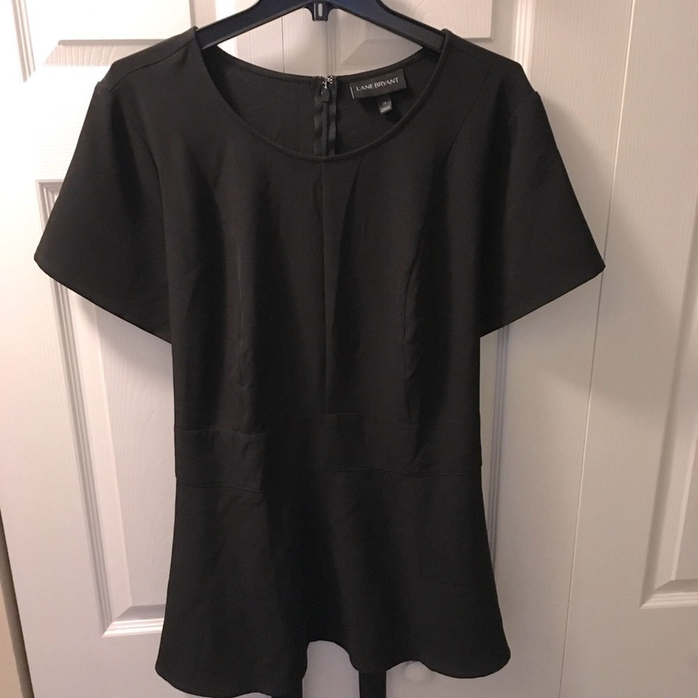 Black blouse with tie waist